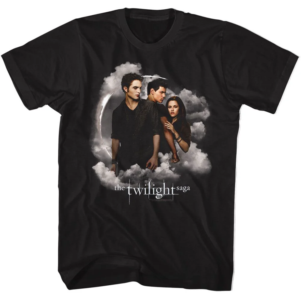 Rockinstone Twilight Movie Jacob Bella Edward Clouds Black Adult T-shirt Size:l