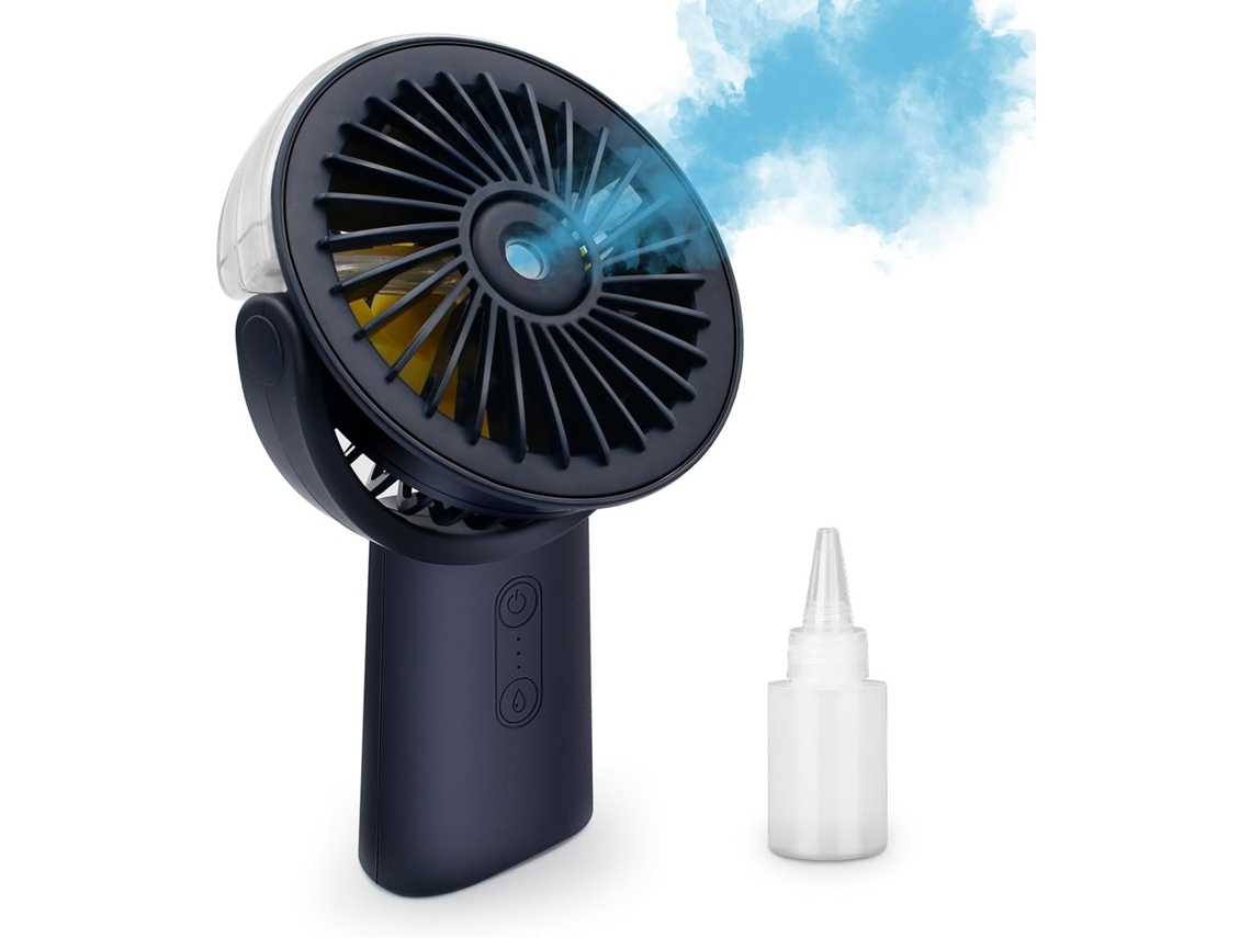 Ventilador De Mesa Portátil Usb Com 3 Velocidades E Bateria Recarregável Integrada De 4000mah, Função Spray, Ângulo Ajustável De 90 Graus