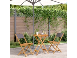Vidaxl 3 Pcs Conjunto De Bistrô Tecido E Madeira Maciça Antracite