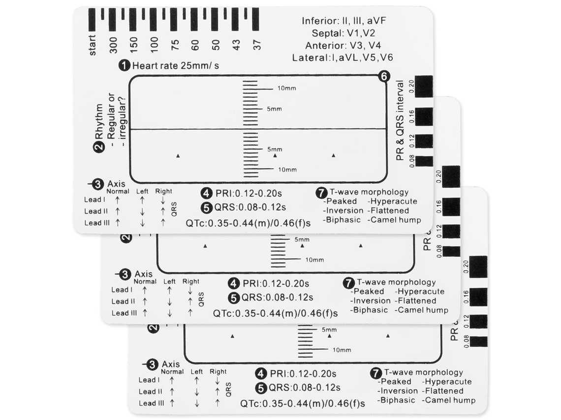 Réguas De Ecg De 3 Etapas, Ferramenta De Medição Em Plástico