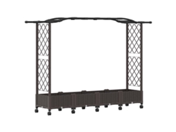 Conjunto 1 Canteiro De Jardim Elevado Vidaxl Castanho Polipropileno (207 X 40 X 129 Cm)