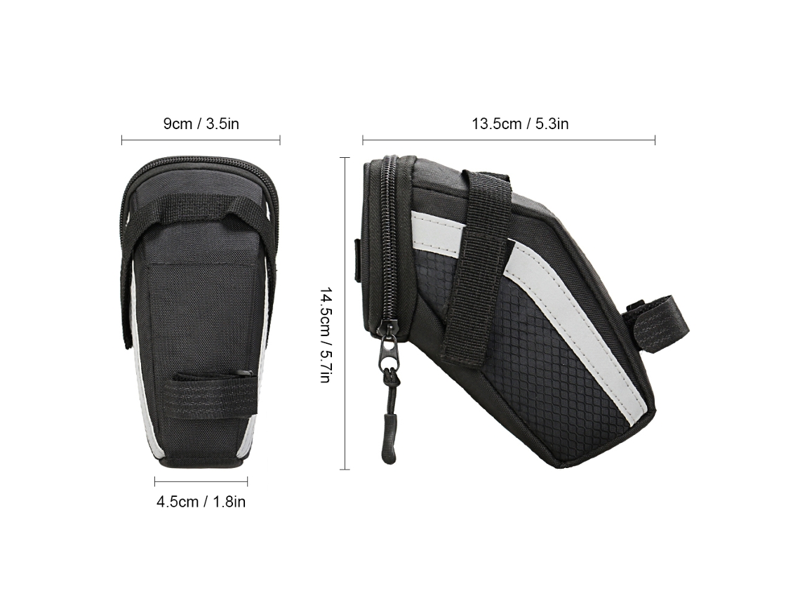 Bolsa De Selim Para Bicicleta Mtb Com Faixa Refletiva E Armazenamento De Ferramentas