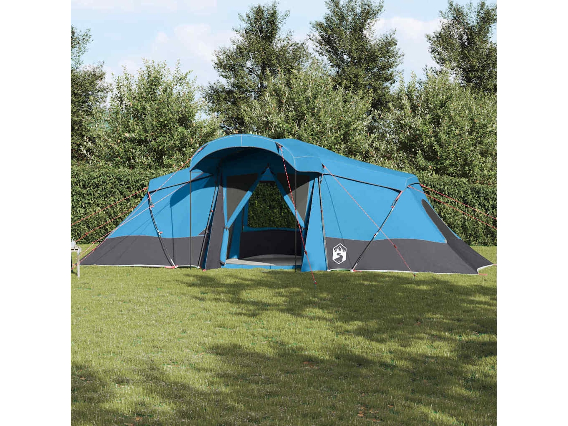 Vidaxl Barraca Familiar 6 Pessoa Azul E Cinza