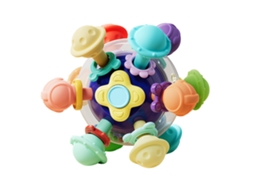 Bola Mordedor Sensorial Para Bebê 3-6 Meses Brinquedo De Rattles Treinamento De Preensão Educação Precoce Azul