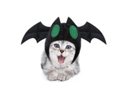 Boné Para Pets Forma De Morcego Decoração De Halloween