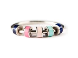 2026 anillo Antiestrés para Mujer, Anillo Anti estrés para Niñas, Anillo Giratorio, Anillos de Esmalte Plateado, Regalos para Mujeres Talla 8