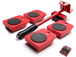 Kit De Transporte Com Rodas Móveis E Elevador Para Móveis Vermelho