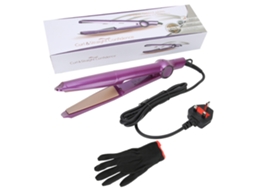 Pente Prancha E Cachos 2 Em 1 Controle De Temperatura 4 Marchas Ferramenta De Estilo De Cabelo Roxo Plugue Uk 110-240v