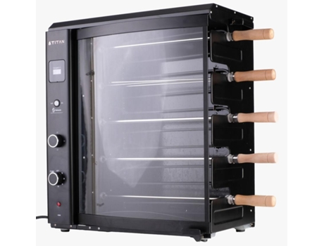 Titan Churrasqueira Elétrica Com 5 Espetos Rotativos Automáticos Sem Fumaça, Ideal Para Uso Interno, Churrasco Estilo Brasileiro 220v Titaneletro