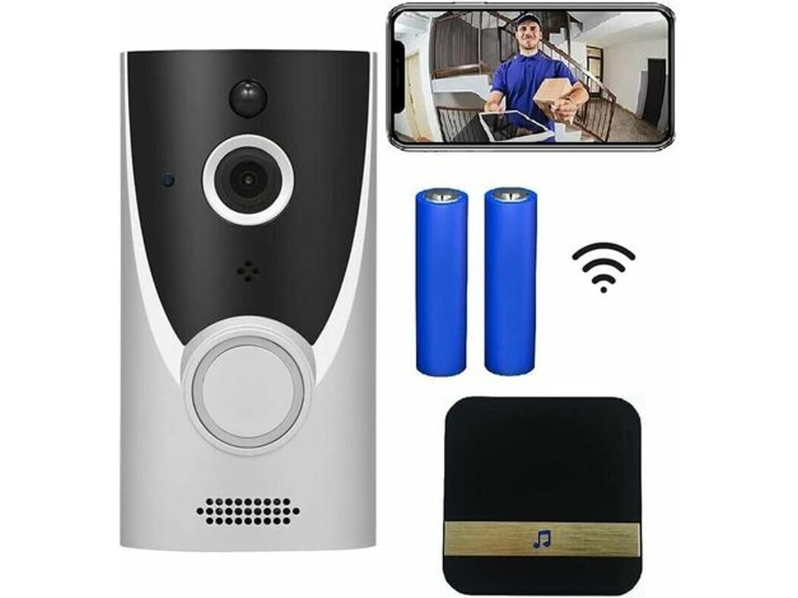 Campainha Sem Fio de Última Geração 1080p da 10 Ones Design com Visão Noturna e Detecção de Movimento por Sensor Pir/rir. Brilvibera_gsg
