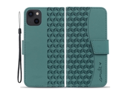 Capa Para Iphone 14 Pele Sintética Verde