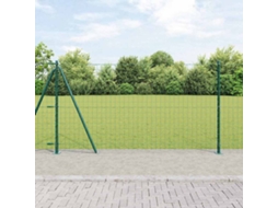 Vidaxl Cerca Europeia Com Base De Concreto 25 X 1,2 M Verde Malha
