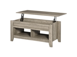 Mesa de Centro com Tampo Elevável, com Prateleiras e Compartimento Oculto, 105 X 50 X 49 62,5 Cm Efeito Carvalho Claro ORBITRA COMMERCE
