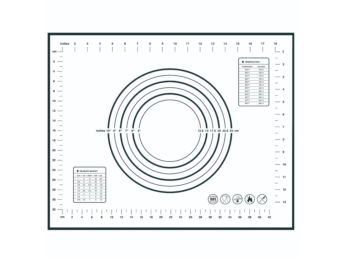 Tapete de Silicone Antiaderrapante para Cozinhar Preto 40X50Cm NEVEANCE