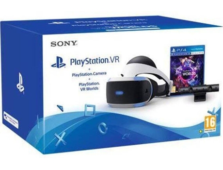 Óculos de Realidade Virtual PS4/ PS VR + Câmara PS VR + Jogo PS VR Worlds