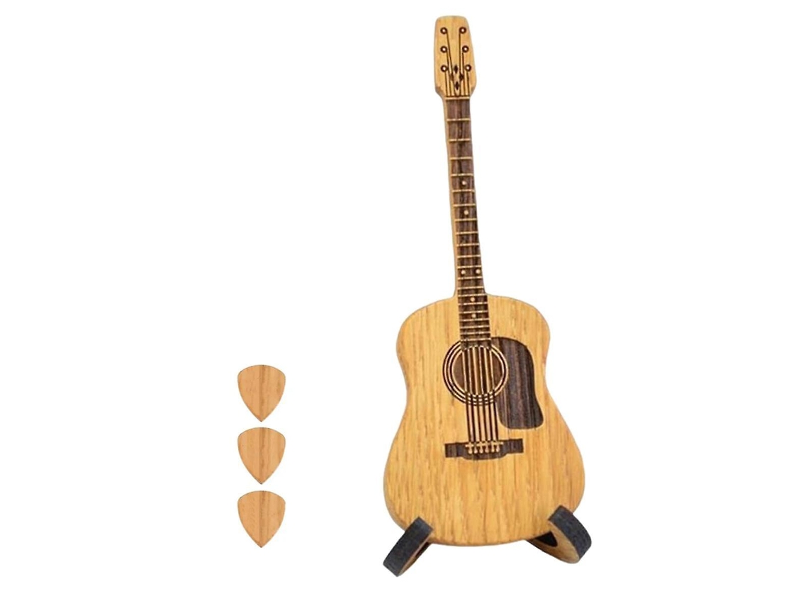 Caixa de Palhetas de Madeira para Violão com Suporte, Portátil, Feita À Mão, para Guardar Palhetas de Guitarra AQUAFORGE