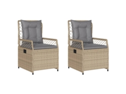 Reclining Garden Chair, Reclining Garden Chairs Vidaxl Bege Rattan / Vime (n/a)