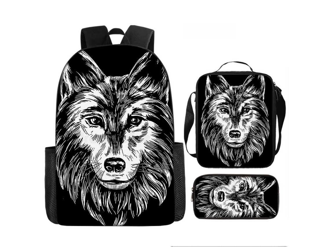 Mochila De Estudante 17 Polegadas - Conjunto 3 Peças Com Estojo E Lancheira Ideal Para Escola (estilo 23)