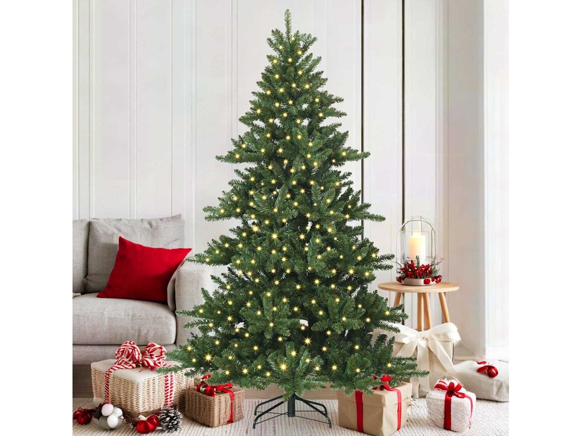 Vidaxl Árvore De Natal Articulada Artificial Verde 180 Cm Pvc E Aço