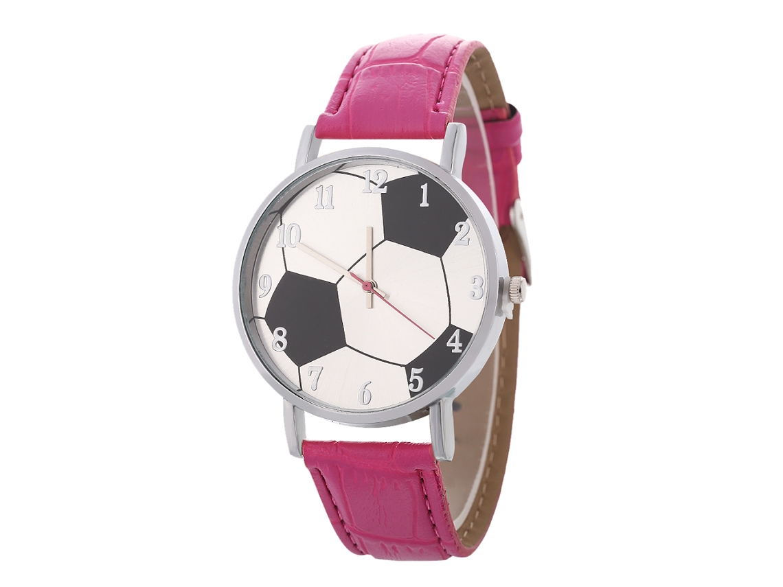 Relógio de Pulso de Quartzo Casual Unissex Elegante Moda Presente (rosa Vermelho)