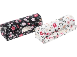Conjunto De 2 Caixas De Batom Leves E Decorativas Em Tecido Espelhado Branco Para Batom.