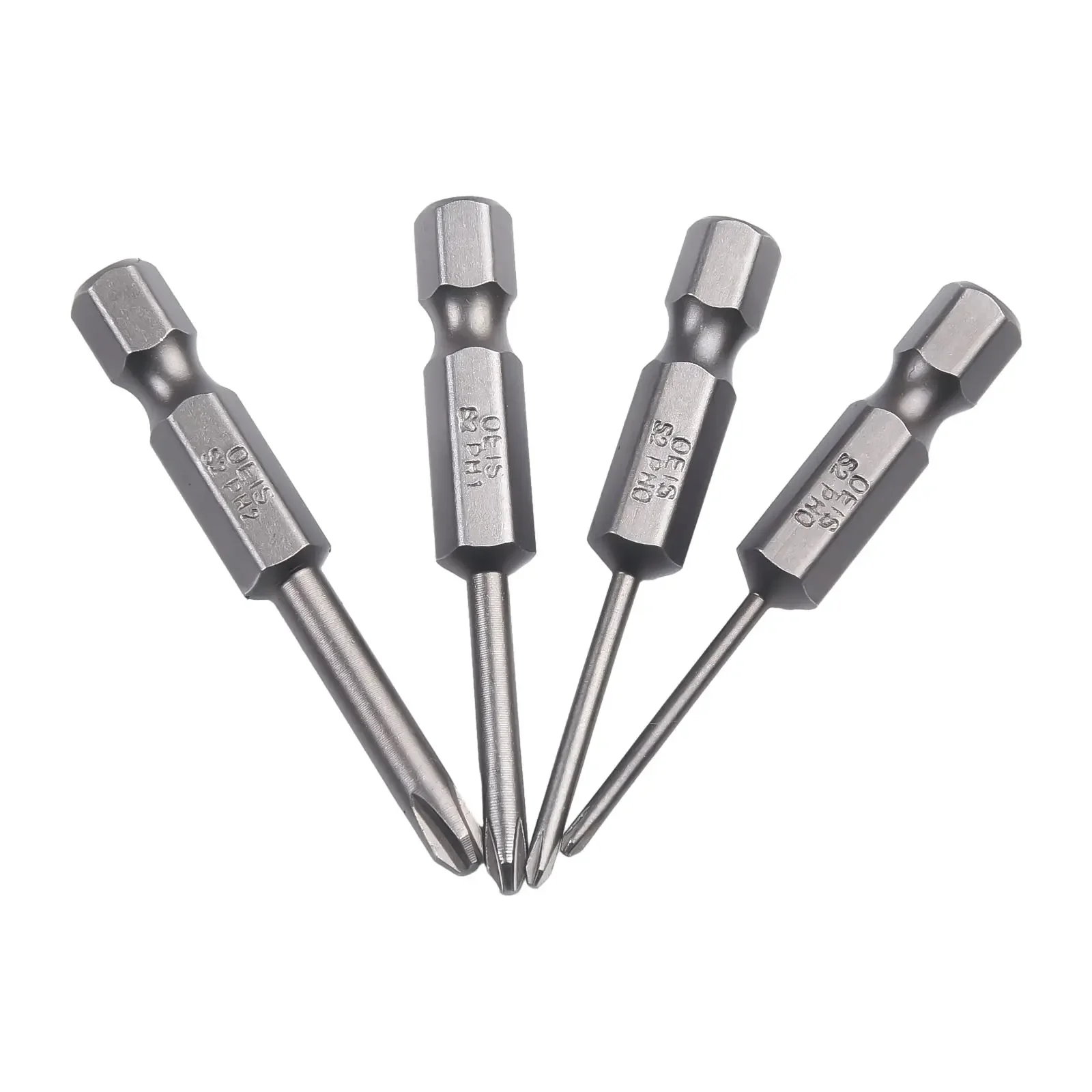 Conjunto De 4 Pontas Chave Fenda Phillips 50 Mm Com Haste Hexagonal 6,35 Mm, Ph00/ph0/ph/ph2, Para Parafusadeira Elétrica, Furade -aquaforge