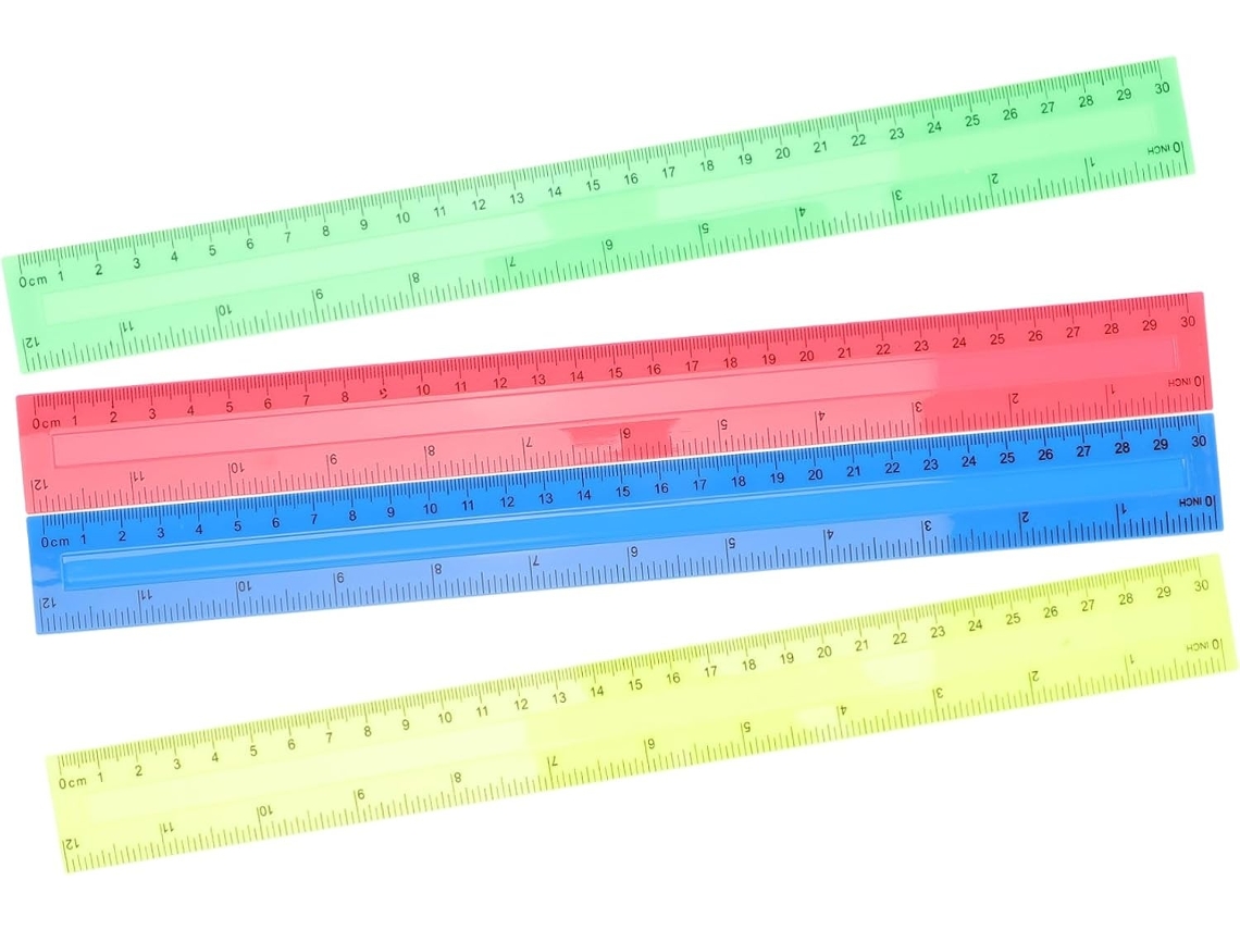 Lurelia Régua Plástica 8 Peças 30 Cm Com Leve E Durável Para Escola