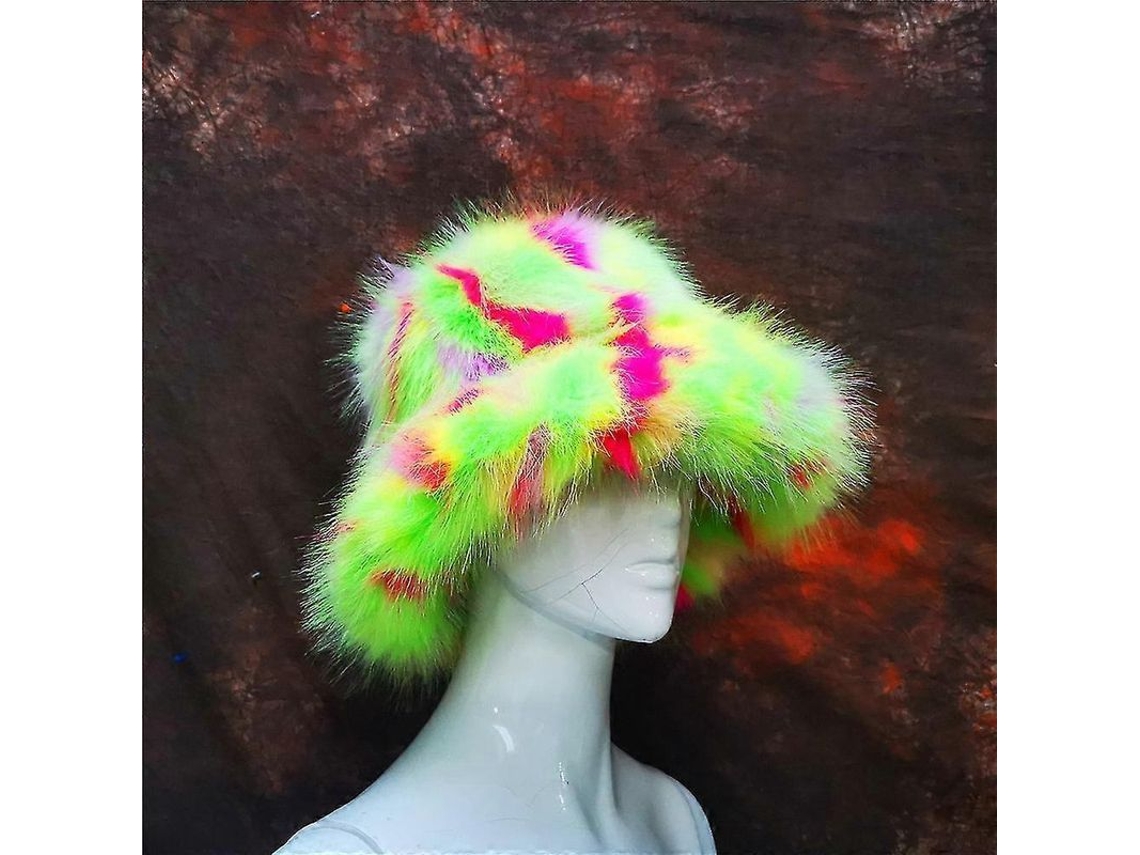 Gorro de Paja Arcoíris Primavera Verão Proteção Solar Ajustável 58-60cm L Verde Rosado S/MARCA