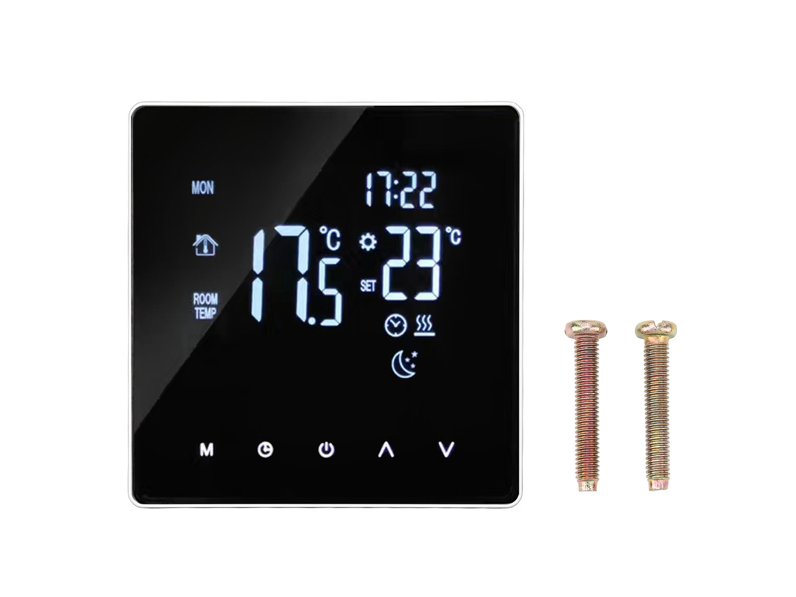 Termostato Inteligente De Aquecimento De Pisos Com Tela Touch Lcd E Wifi 4400w 5-60°c