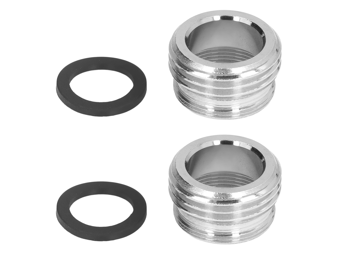 Nova Line 2 Adaptadores de Torneira Rosca Reta 15/16" Macho 27/32" Fêmea para Mangueira de Jardim 17/16"