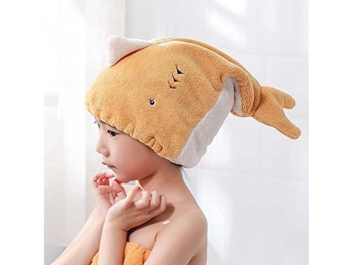 Toalha para Secar Cabelo Seco para Meninas, para Banho, Spa, Piscina (amarelo)