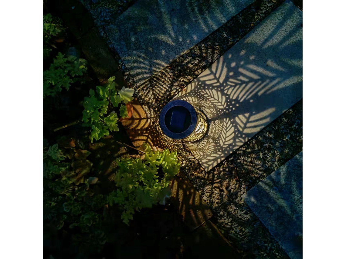 2026 lâmpada Solar Portátil com Projeção Oca de Folha, Lâmpada Decorativa Externa para Pátio, Jardim e Paisagem