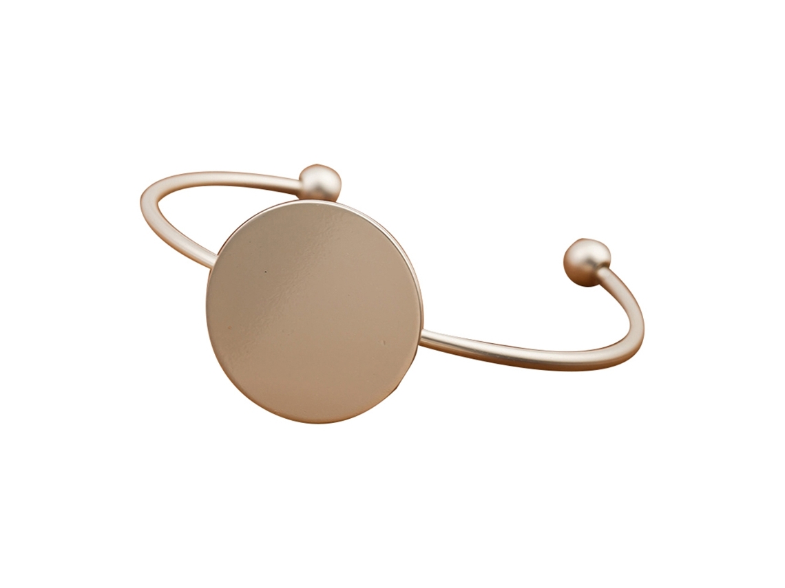 Pulseira Aberta Feminina Platada Liga Decoração Geométrica