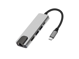 Lurelia Dock Usb-c 5 Em 1 Com 4k, Hdmi, Ethernet Gigabit, Usb 3.1, Pd 100w Para Macbook