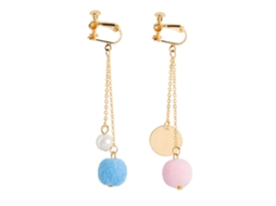 Brincos Pendentes Com Bola De Cabelo Acessório Fashion Presente