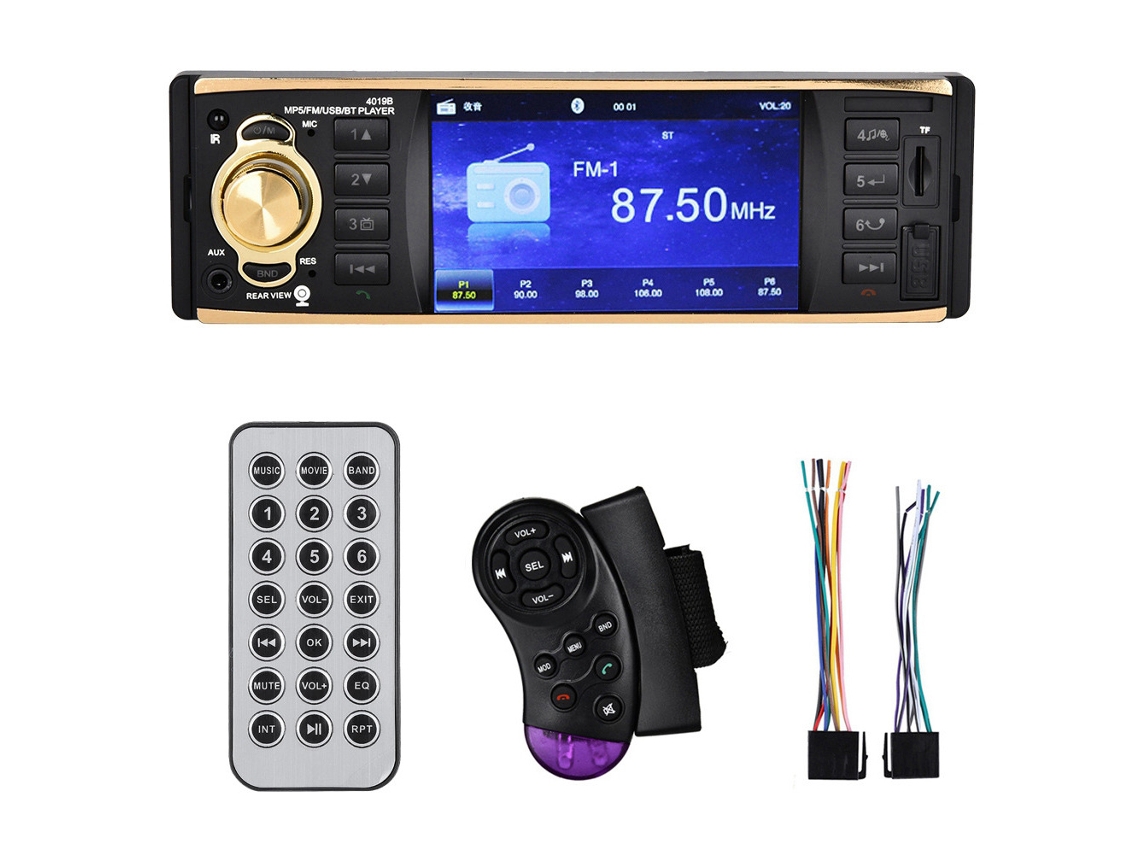 Rádio Automotivo Single Din Bluetooth Controle Volante