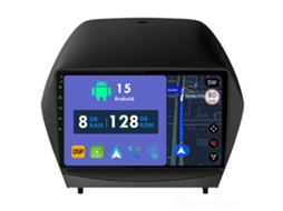 Auto Rádio Carro Bluetooth Autoradio 8GB RAM 128G ROM CarPlay Navegação GPS Ecrã Táctil RoverOne para Hyundai Tucson 2 IX35 2009-2015  