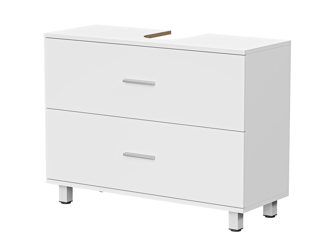 Móvel Para Lavatório Pousar Com 2 Gavetas Para Sem Pedestal 80x30x60 Cm Branco