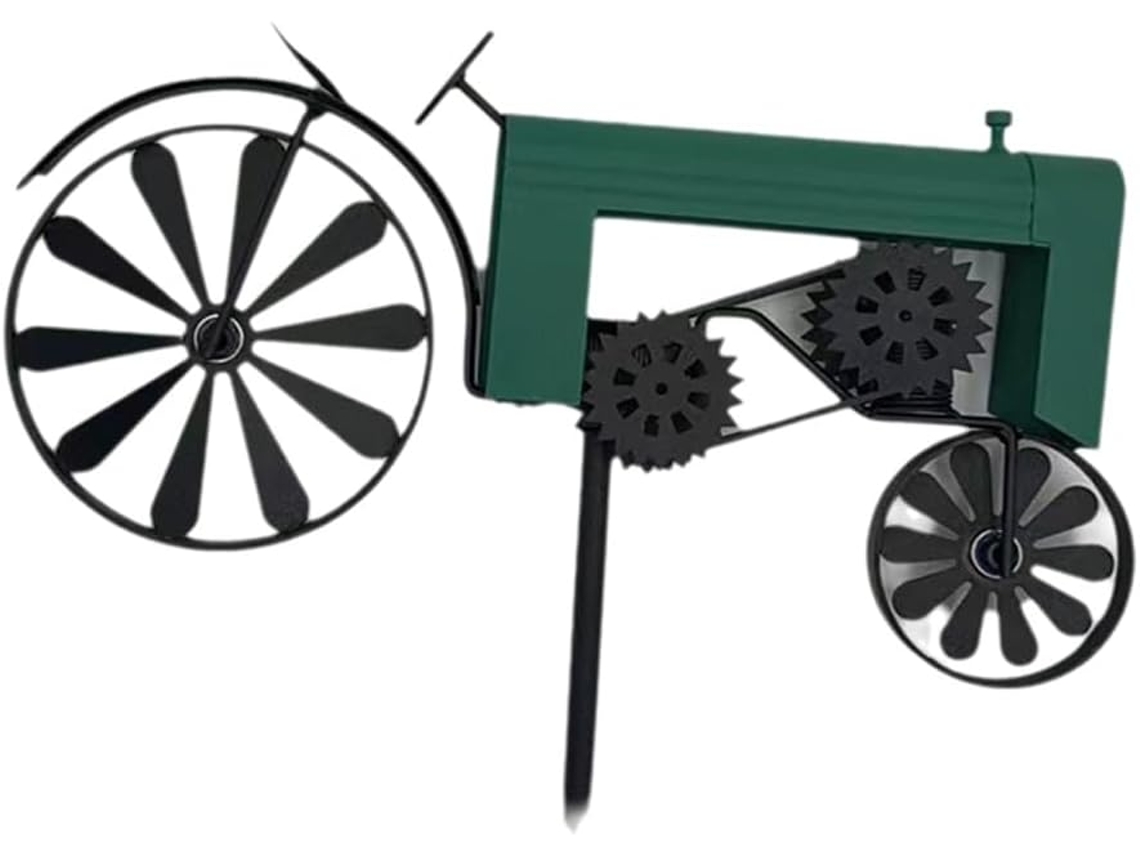 Trator Agrícola Com Rodas Giratórias, Acabamento Vintage, Turbina Eólica E Carrinho Para Jardim, Com Gokoco
