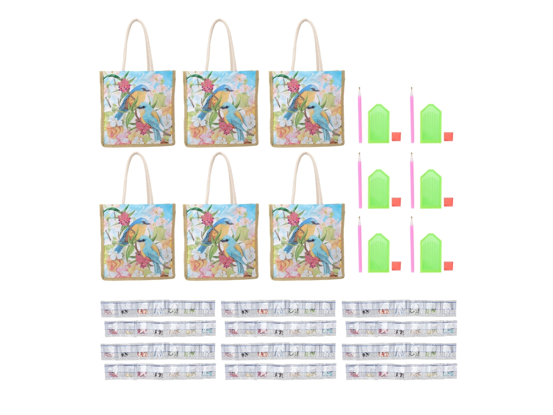 Conjunto de 6 bolsas AQUAFORGE de tecido para pintura, portáteis, grande capacidade, artesanato