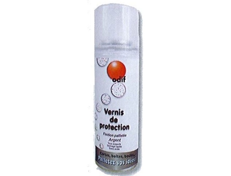 Verniz em spray - glitter prateado
