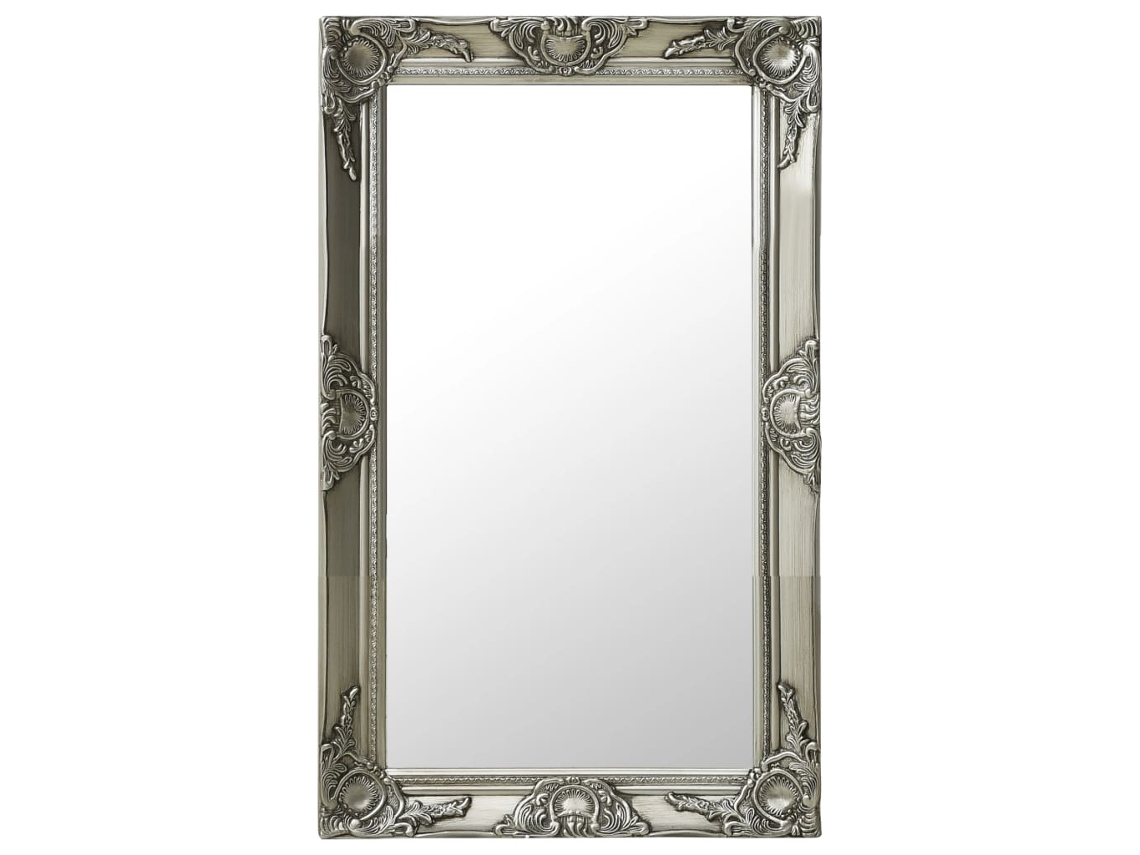Vidaxl Espelho De Parede Estilo Barroco 50x80 Cm Prateado