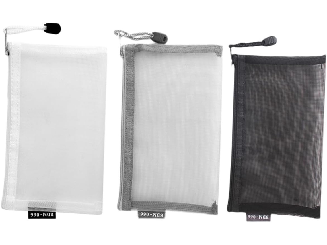 Lurelia Kit 3 Bolsas De Tela Transparente, Estojos Com Fecho Para Papelaria