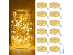 Conjunto De 12 Luzes Decorativas, 2 M, 3 Modos, 20 Leds, Funcionamento A Bateria, Para Festas, Casamentos, Mesas E Ambientes Internos
