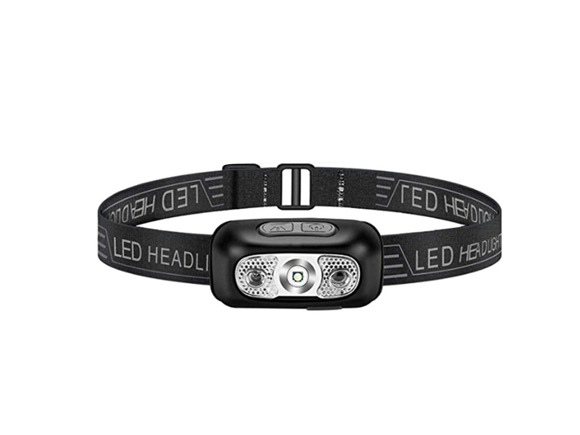 Rebe-lanterna Frontal Led Exterior Com Sensor Ir, Modos De Luz, Bateria Integrada, Ajustável 60°, Ideal Para Camping, Pesca, Corrida E Emergências