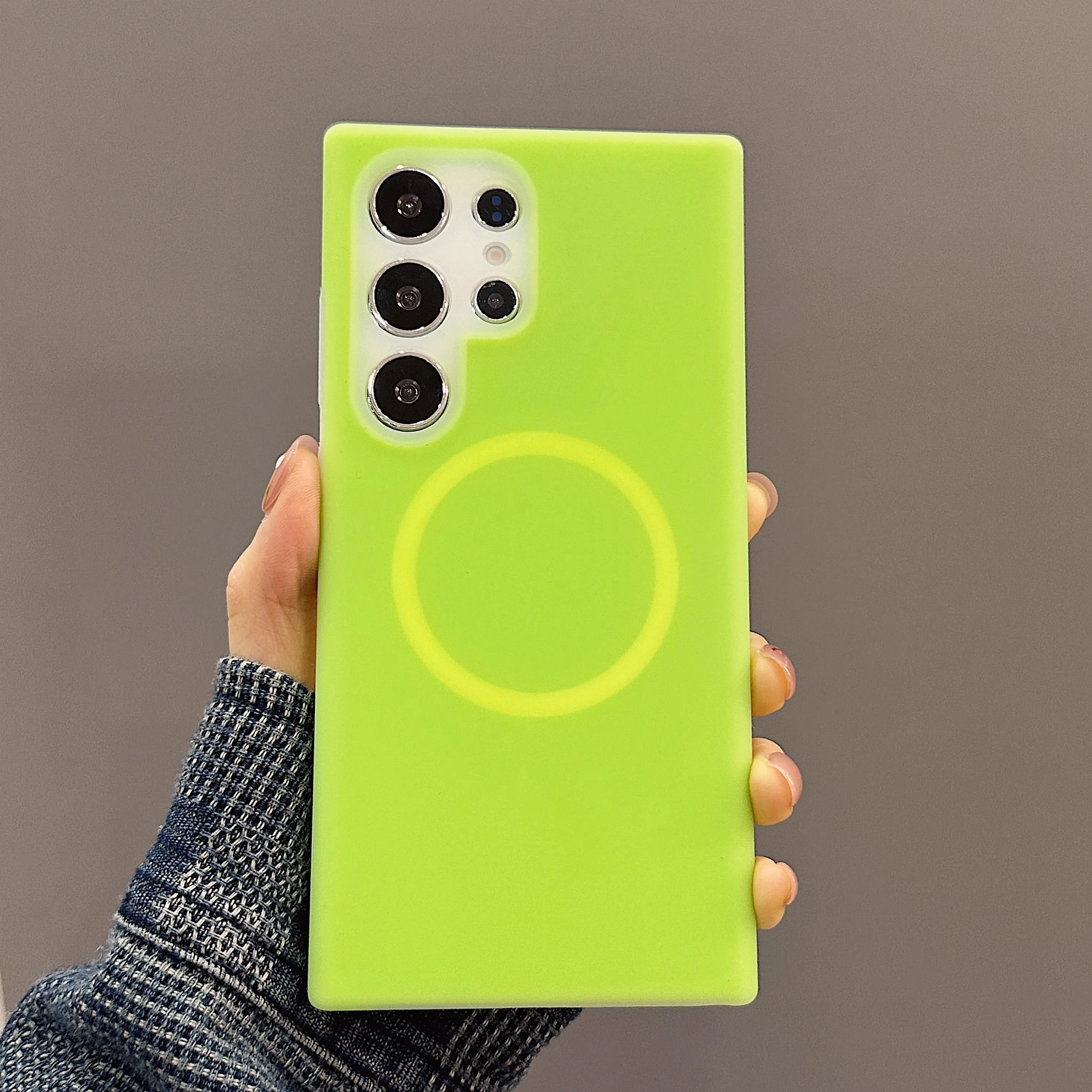 Capa Magnética Para Celular (verde Galaxy S26 Ultra), Silicone Líquido, Carregamento Sem Fio, Capa Protetora Fosca