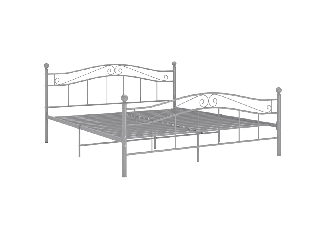 Estrutura de Cama 200x200 Cm Metal Cinzento MAISON EXCLUSIVE