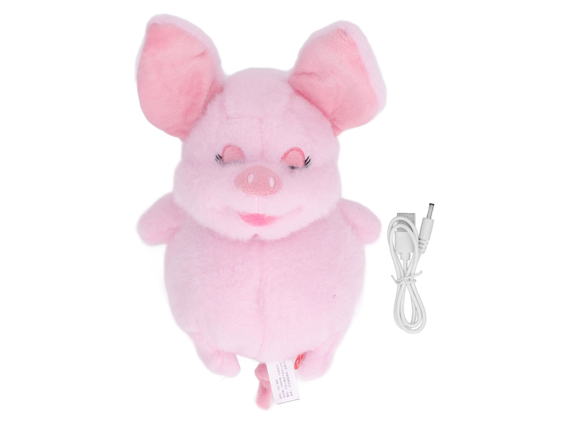 Primerox brinquedo Porco Falante Pelúcia Macio Interativo com Orelhas Móveis para Crianças Rosa
