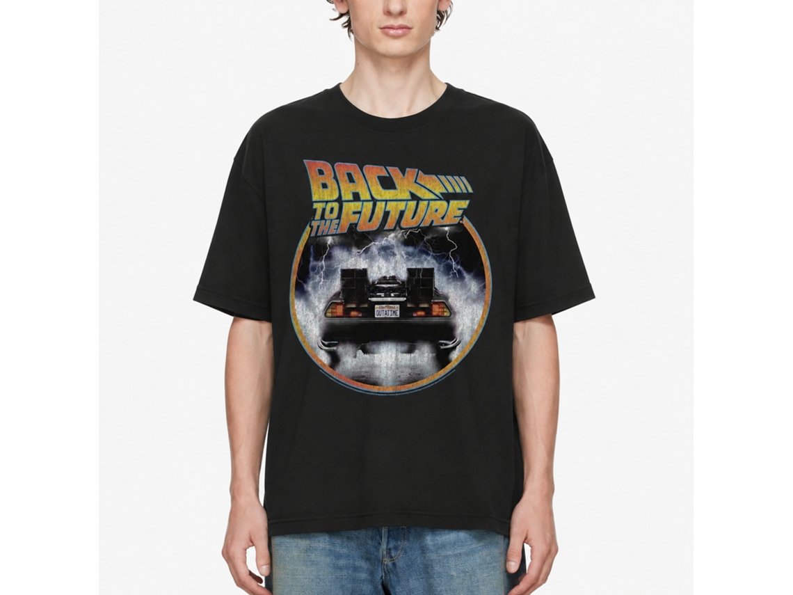 Rockinstone Back To The Future Movie Back To The Back Black Adult T-shirt Size:xxxl