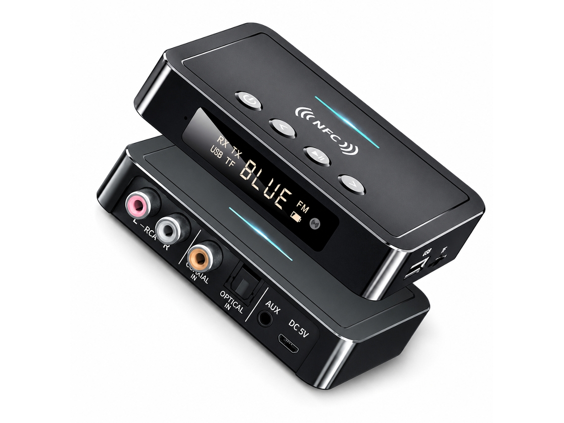 Adaptador De Áudio Bluetooth 5.0 3 Em 1 Com Nfc, Transmissor, Recetor E Transmissor Fm